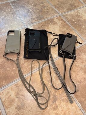 BANDOLIER BUNDLE SET AUTHENTIC BLACK GRAY CASES BAGS STRAPS 7 PIECES LIKE NEW!